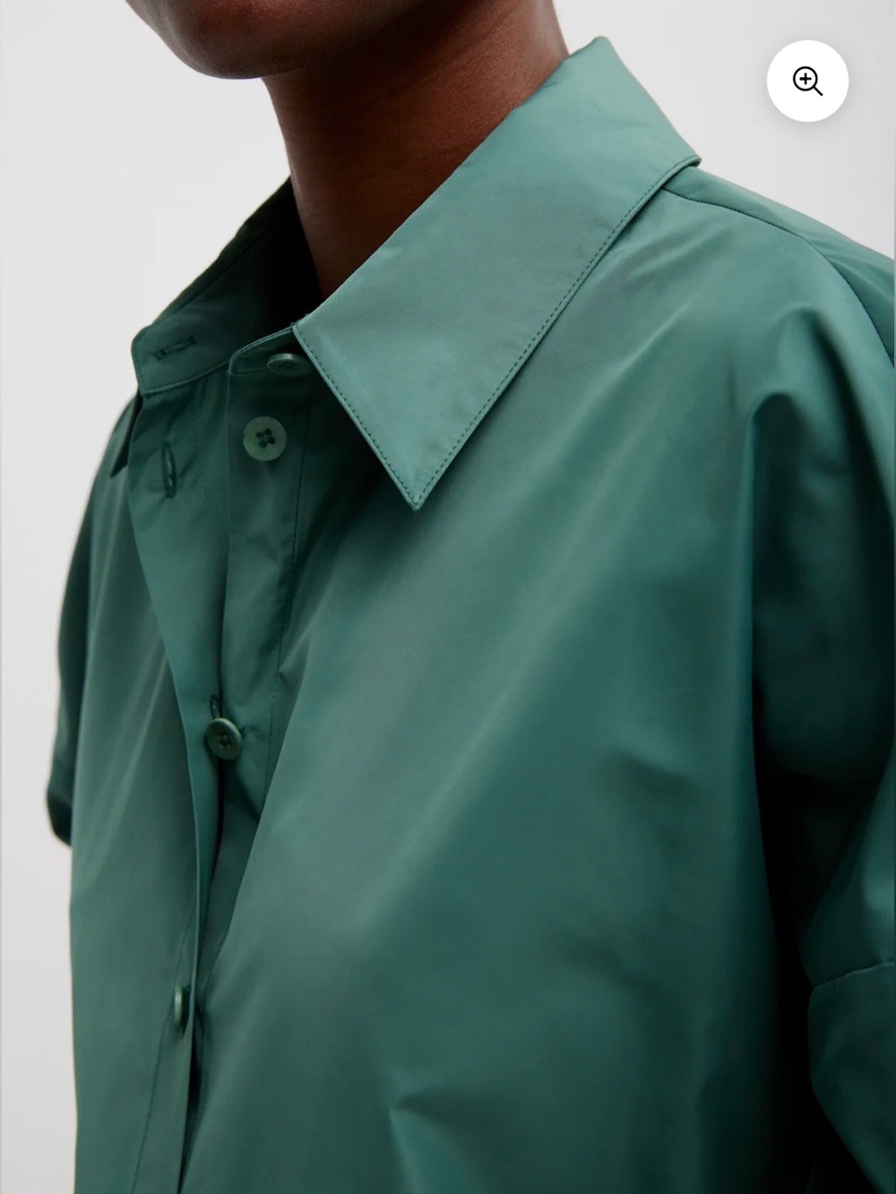 Tibi Italian Sporty Nylon Shirt With Cocoon Back